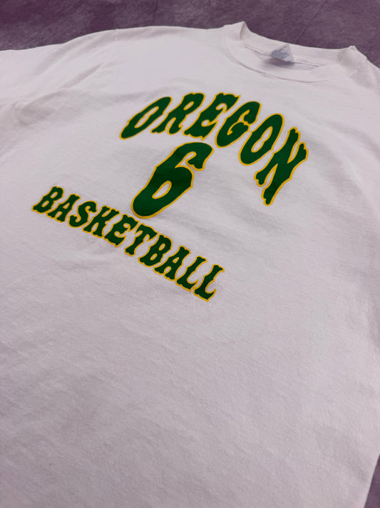 90s Oregon Basketball Tee - L