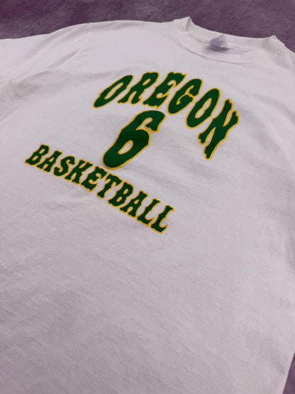 90s Oregon Basketball Tee - L