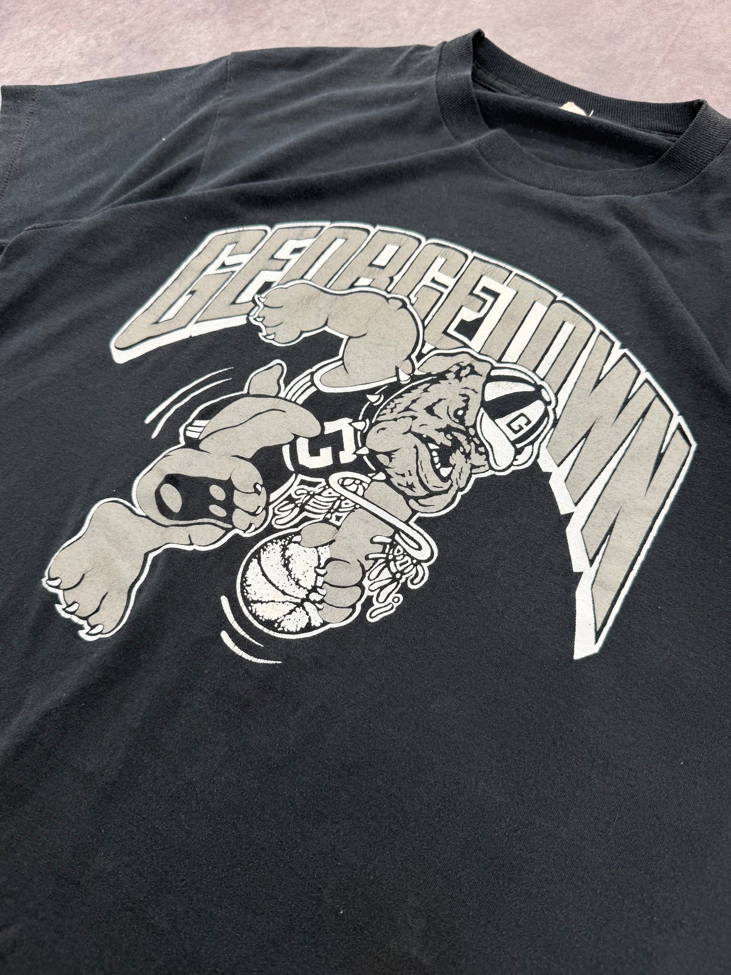 80s Georgetown Basketball Tee - L